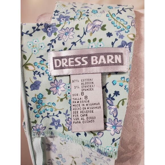 Vtg Dressbarn 90s Y2K Ditsy Floral Sheath Dress Size 8 Cottage Modest Blue Zip - Picture 8 of 13